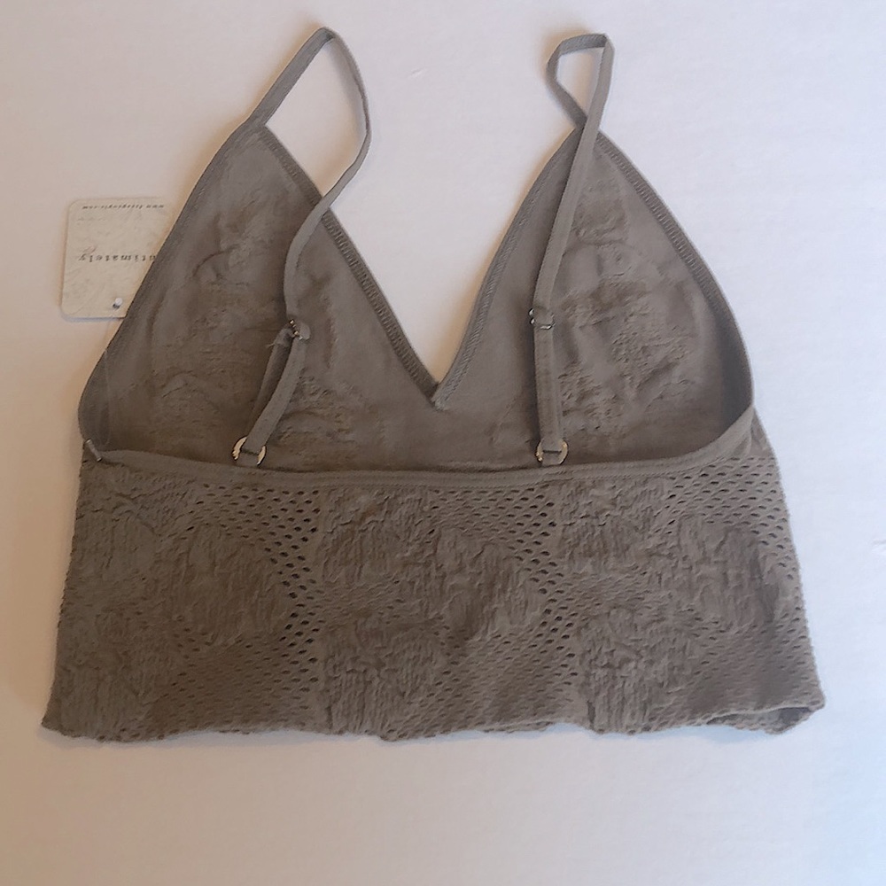 NWT Free People Seamless Bra With Embroidery In Sand Size XS/S - Picture 2 of 11
